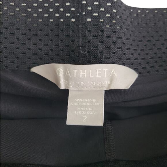 Athleta Trekkie Crest 2 in 1 Shortie Hiking Shorts Black 2 - Picture 4 of 5